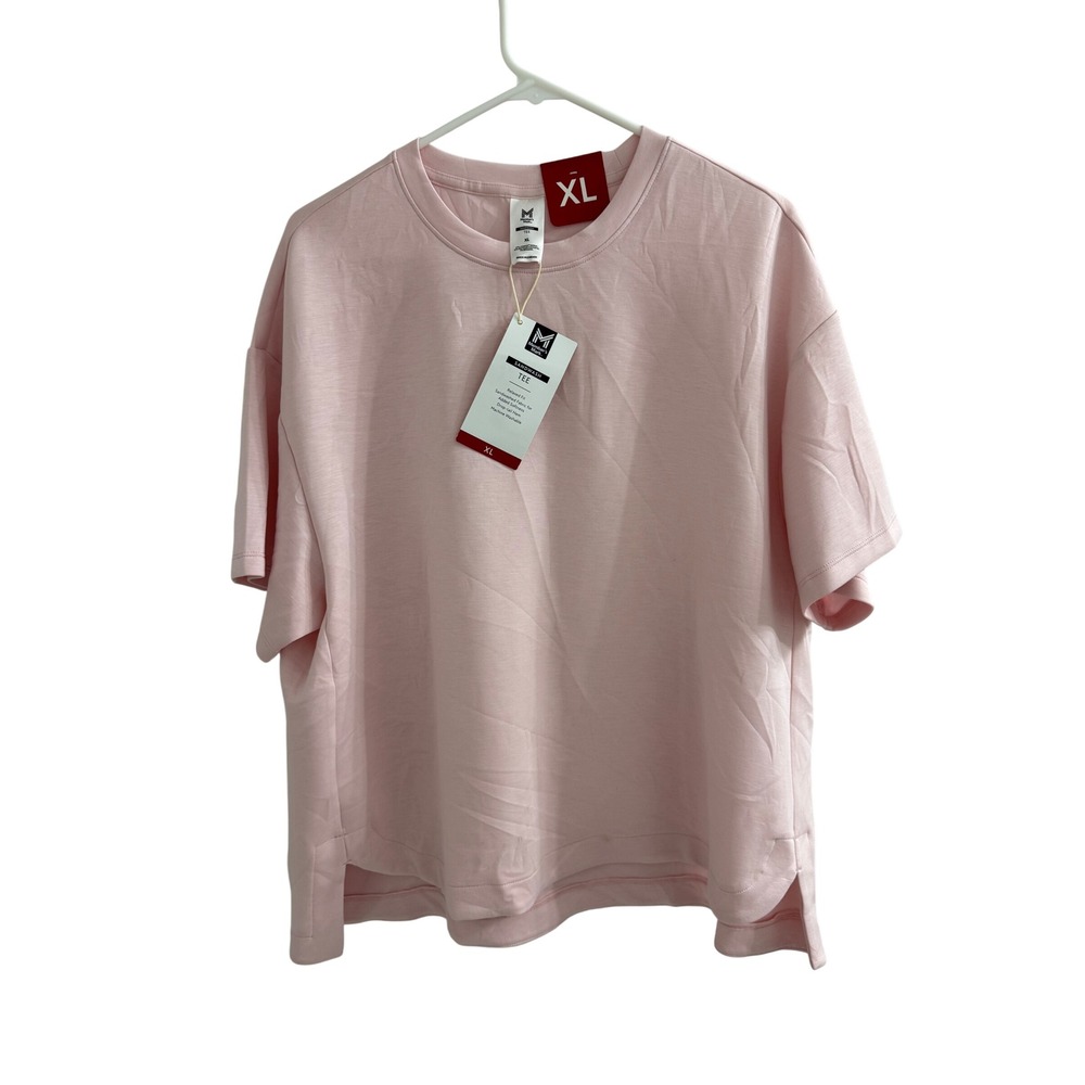 Member's Mark Sandwash Tee Pink Relaxed Fit Drop-Tail Hem Short Sleeve XL NWT